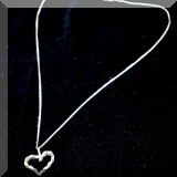 J08. Sterling silver chain with heart pendant. 16” - $24
